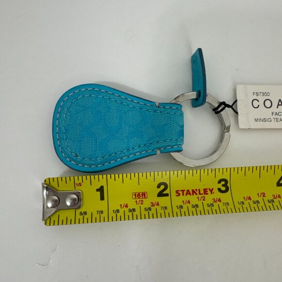 Coach Vintage Jacquard Mini Signature C Tear Drop FOB Key Chain Bag Charm FS7350 - Picture 14 of 15